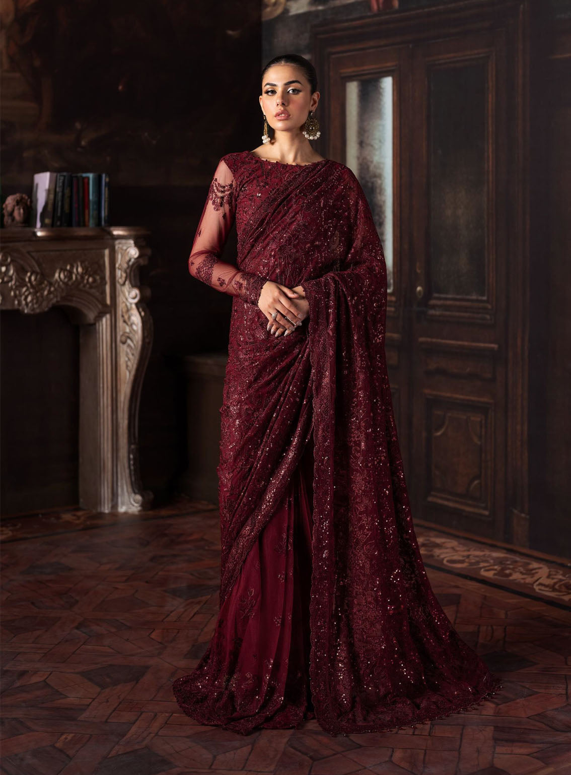 Rouge by Zarif Embroidered Net Suits Unstitched 3 Piece - ZF24RF 02 MABEL Rouge by Zarif Embroidered Net Suits Unstitched 3 Piece - ZF24RF 02 MABEL