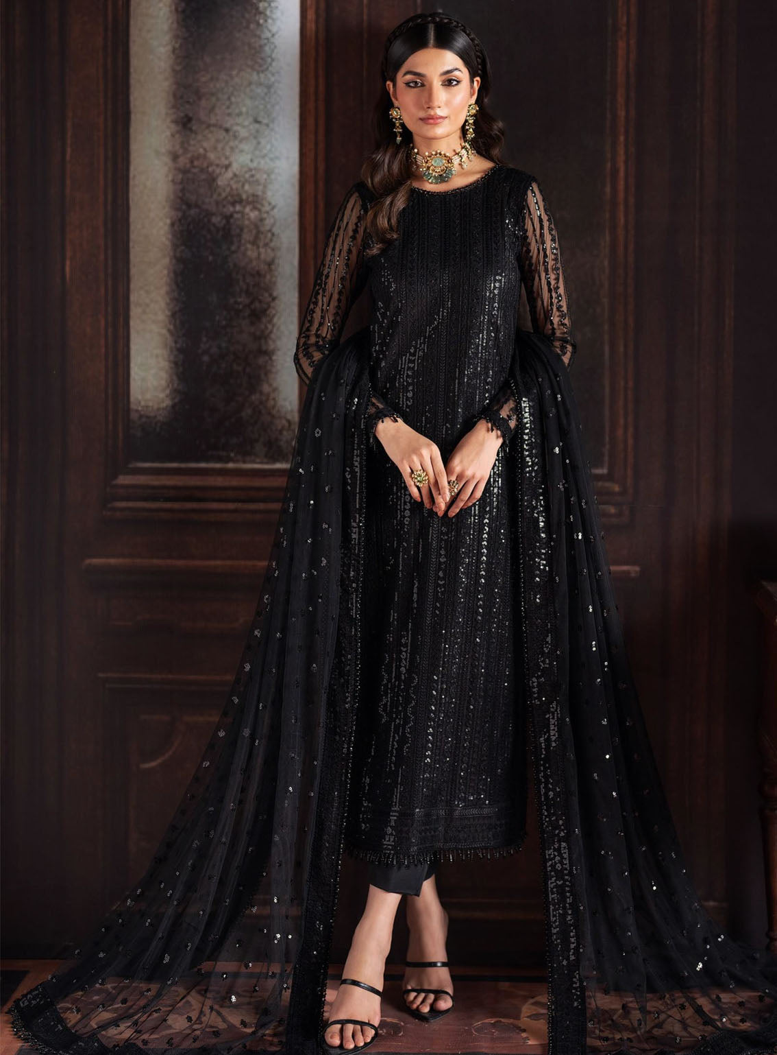 Rouge by Zarif Embroidered Net Suits Unstitched 3 Piece - ZF24RF 06 FRANCES Rouge by Zarif Embroidered Net Suits Unstitched 3 Piece - ZF24RF 06 FRANCES