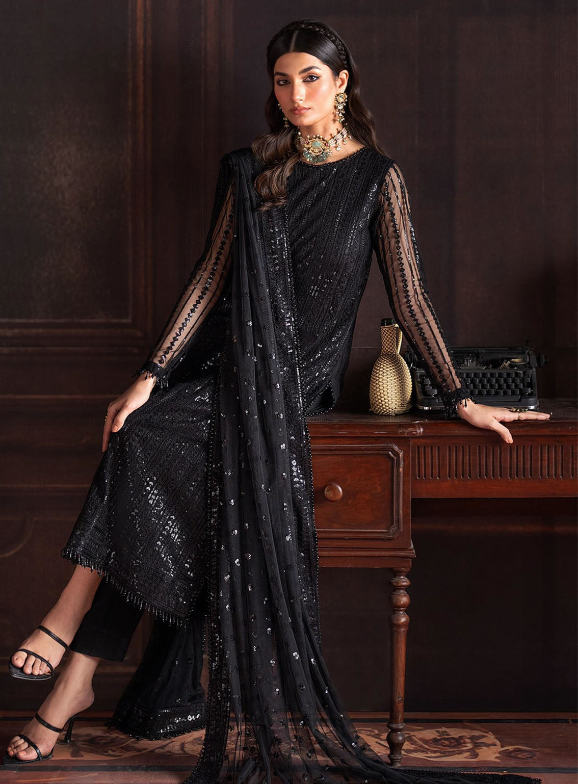 Rouge by Zarif Embroidered Net Suits Unstitched 3 Piece - ZF24RF 06 FRANCES Rouge by Zarif Embroidered Net Suits Unstitched 3 Piece - ZF24RF 06 FRANCES