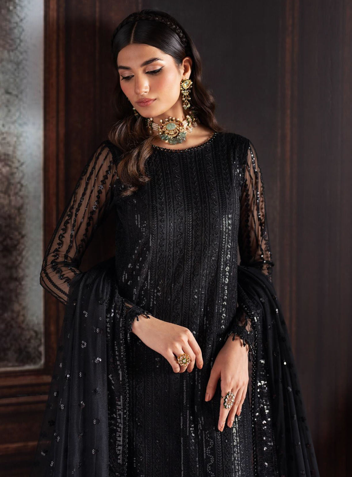 Rouge by Zarif Embroidered Net Suits Unstitched 3 Piece - ZF24RF 06 FRANCES Rouge by Zarif Embroidered Net Suits Unstitched 3 Piece - ZF24RF 06 FRANCES
