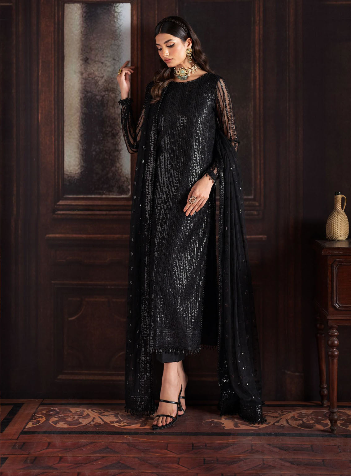 Rouge by Zarif Embroidered Net Suits Unstitched 3 Piece - ZF24RF 06 FRANCES Rouge by Zarif Embroidered Net Suits Unstitched 3 Piece - ZF24RF 06 FRANCES