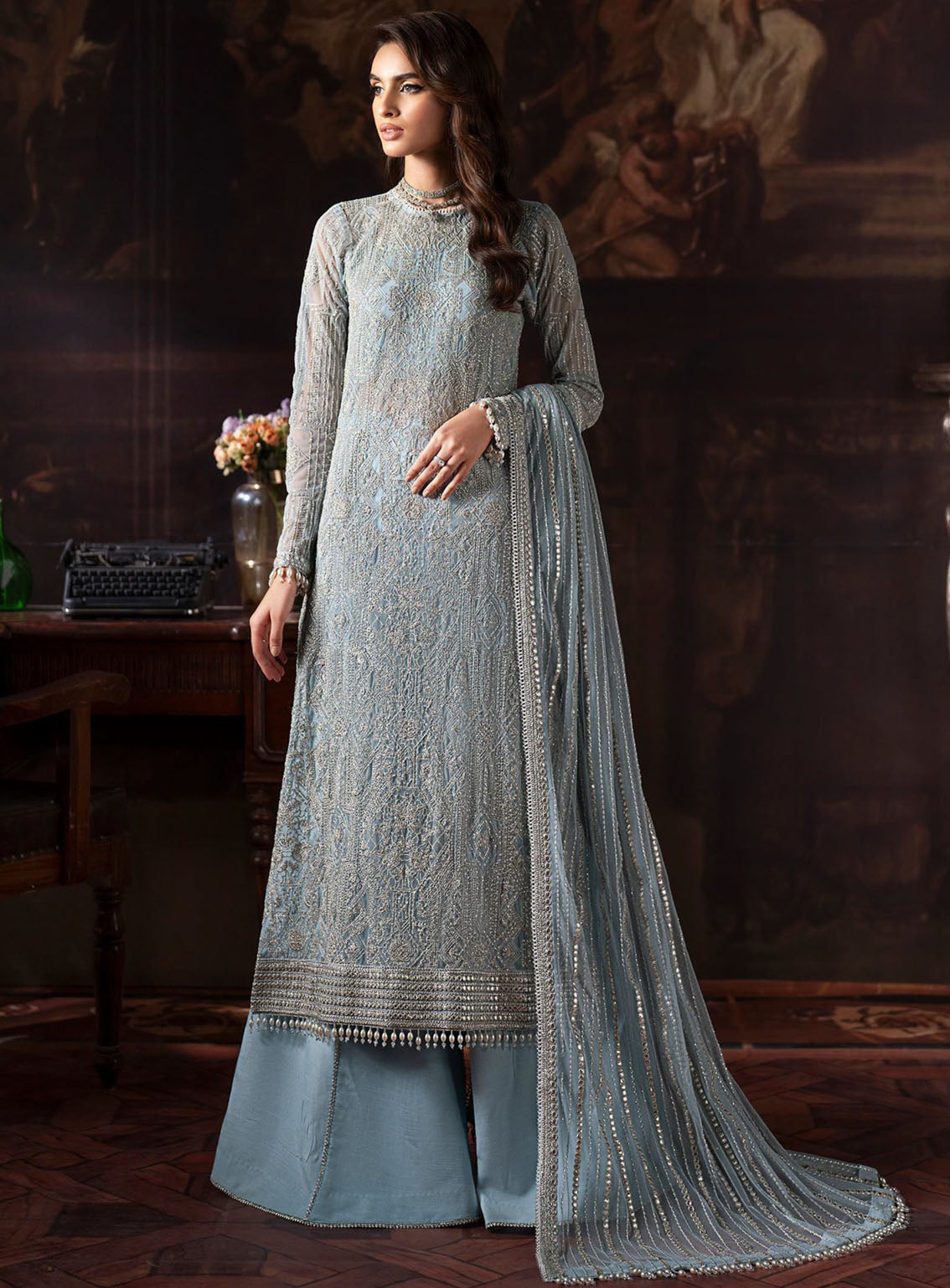 Rouge by Zarif Embroidered Net Suits Unstitched 3 Piece - ZF24RF 07 CYNTHIA Rouge by Zarif Embroidered Net Suits Unstitched 3 Piece - ZF24RF 07 CYNTHIA