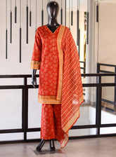 Royal Fashion Digital Printed Cotton Suits Stitched 3 Piece - RF24PC BSC05