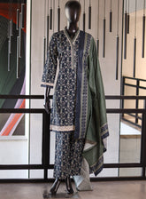 Royal Fashion Digital Printed Khaddar Suits Stitched 3 Piece - RF24PK BSK09