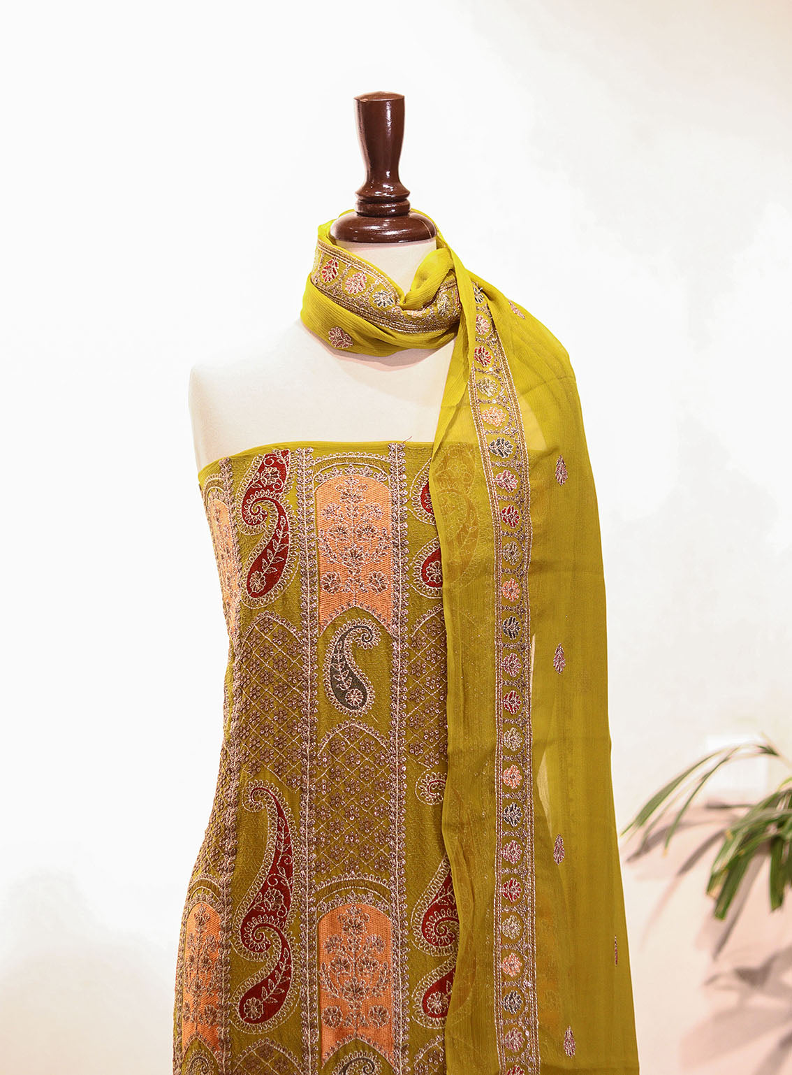 Royal Fashion Embroidered Chiffon Suits Unstitched 2 Piece - RF25EE 134 MEHINDI Royal Fashion Embroidered Chiffon Suits Unstitched 2 Piece - RF25EE 134 MEHINDI