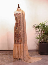 Royal Fashion Embroidered Chiffon Suits Unstitched 2 Piece - RF25EE 134 PEACH