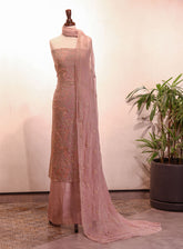 Royal Fashion Embroidered Chiffon Suits Unstitched 2 Piece - RF25EE 158 LIGHT PINK