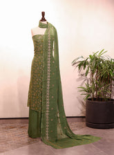 Royal Fashion Embroidered Chiffon Suits Unstitched 2 Piece - RF25EE 63 PARROT GREEN