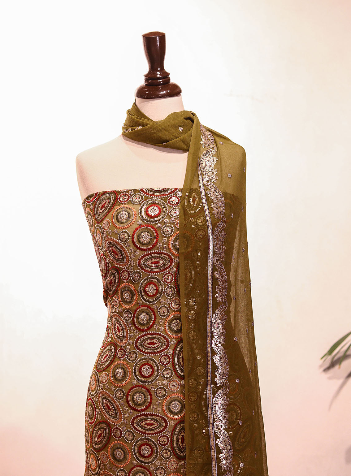 Royal Fashion Embroidered Chiffon Suits Unstitched 2 Piece - RF25EE 70 MEHINDI Royal Fashion Embroidered Chiffon Suits Unstitched 2 Piece - RF25EE 70 MEHINDI