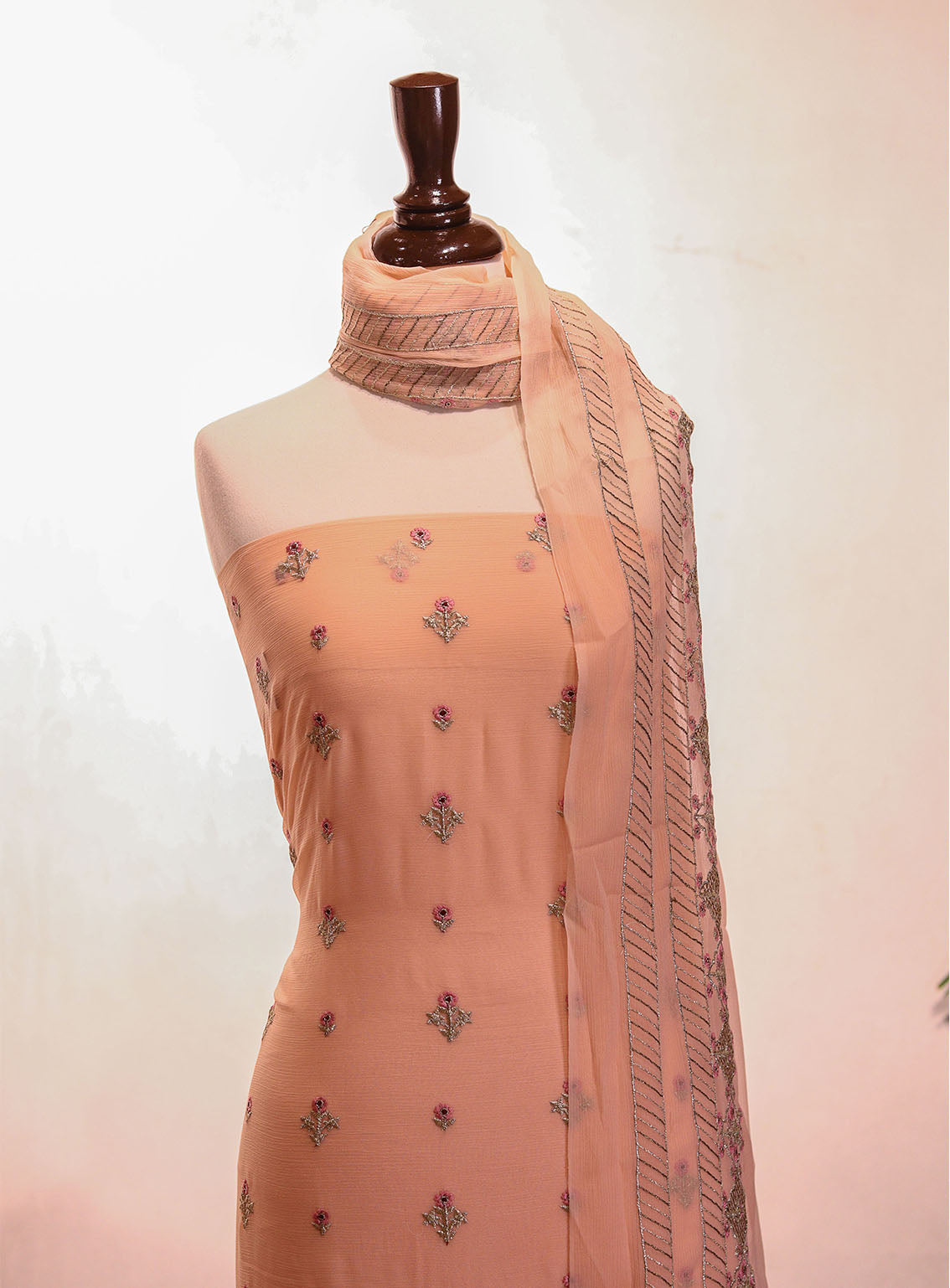 Royal Fashion Embroidered Chiffon Suits Unstitched 2 Piece - RF25EE 78 PEACH Royal Fashion Embroidered Chiffon Suits Unstitched 2 Piece - RF25EE 78 PEACH