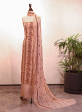 Royal Fashion Embroidered Chiffon Suits Unstitched 2 Piece - RF25EE 95 PEACH