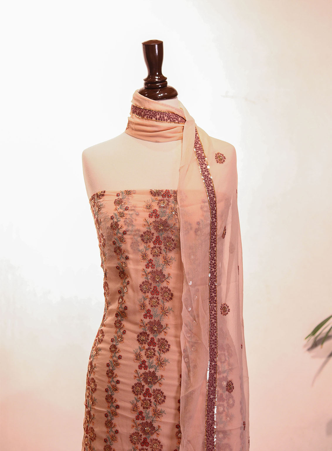 Royal Fashion Embroidered Chiffon Suits Unstitched 2 Piece - RF25EE 95 PEACH Royal Fashion Embroidered Chiffon Suits Unstitched 2 Piece - RF25EE 95 PEACH