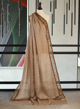 Royal Fashion Embroidered Woolen Shawls - RF24SH A6A22-B12 Beige & Brown