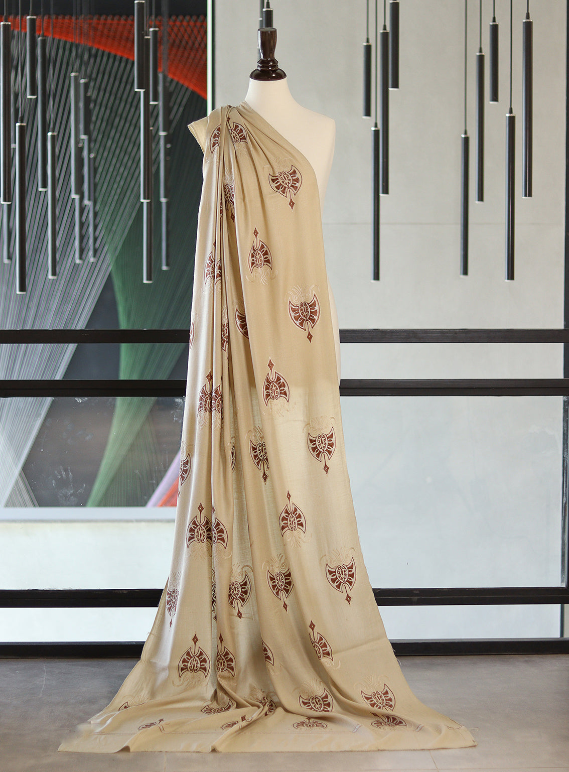 Royal Fashion Embroidered Woolen Shawls - RF24SH A6A22-B12 Brown Royal Fashion Embroidered Woolen Shawls - RF24SH A6A22-B12 Brown