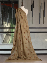 Royal Fashion Embroidered Woolen Shawls - RF24SH A6A22-B12 Cream & Brown