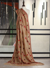 Royal Fashion Embroidered Woolen Shawls - RF24SH A6A22-B12 Dark Fawn & Maroon