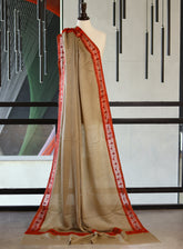Royal Fashion Embroidered Woolen Shawls - RF24SH A6A22-B12 Fawn & Red