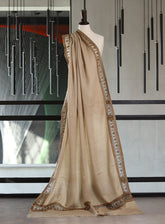 Royal Fashion Embroidered Woolen Shawls - RF24SH A6A22-B12 Light Brown