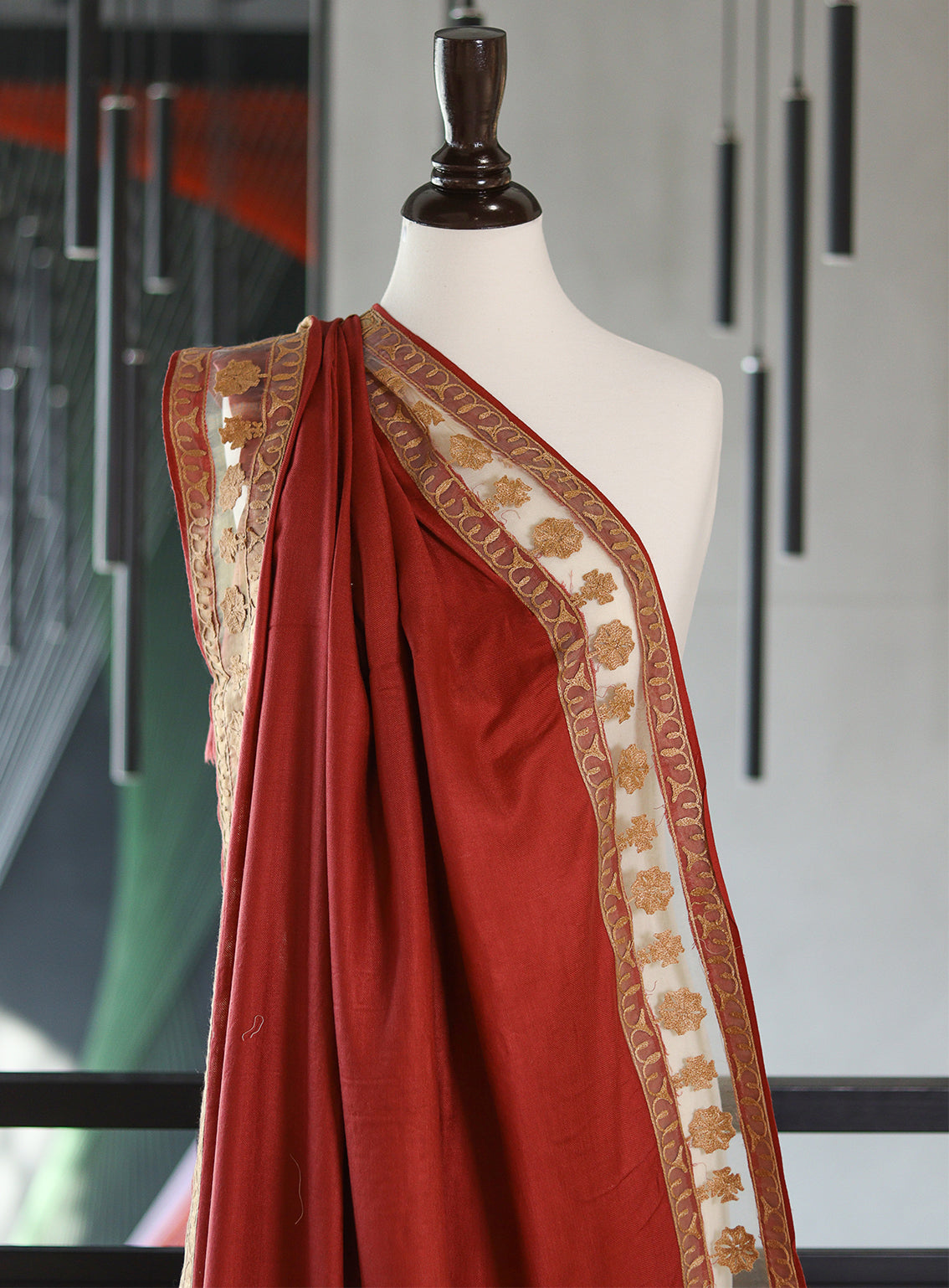 Royal Fashion Embroidered Woolen Shawls - RF24SH A6A22-B12 Maroon Royal Fashion Embroidered Woolen Shawls - RF24SH A6A22-B12 Maroon