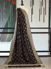 Royal Fashion Embroidered Woolen Shawls - RF24SH A6JA026 Black