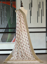 Royal Fashion Embroidered Woolen Shawls - RF24SH A6JA026 White