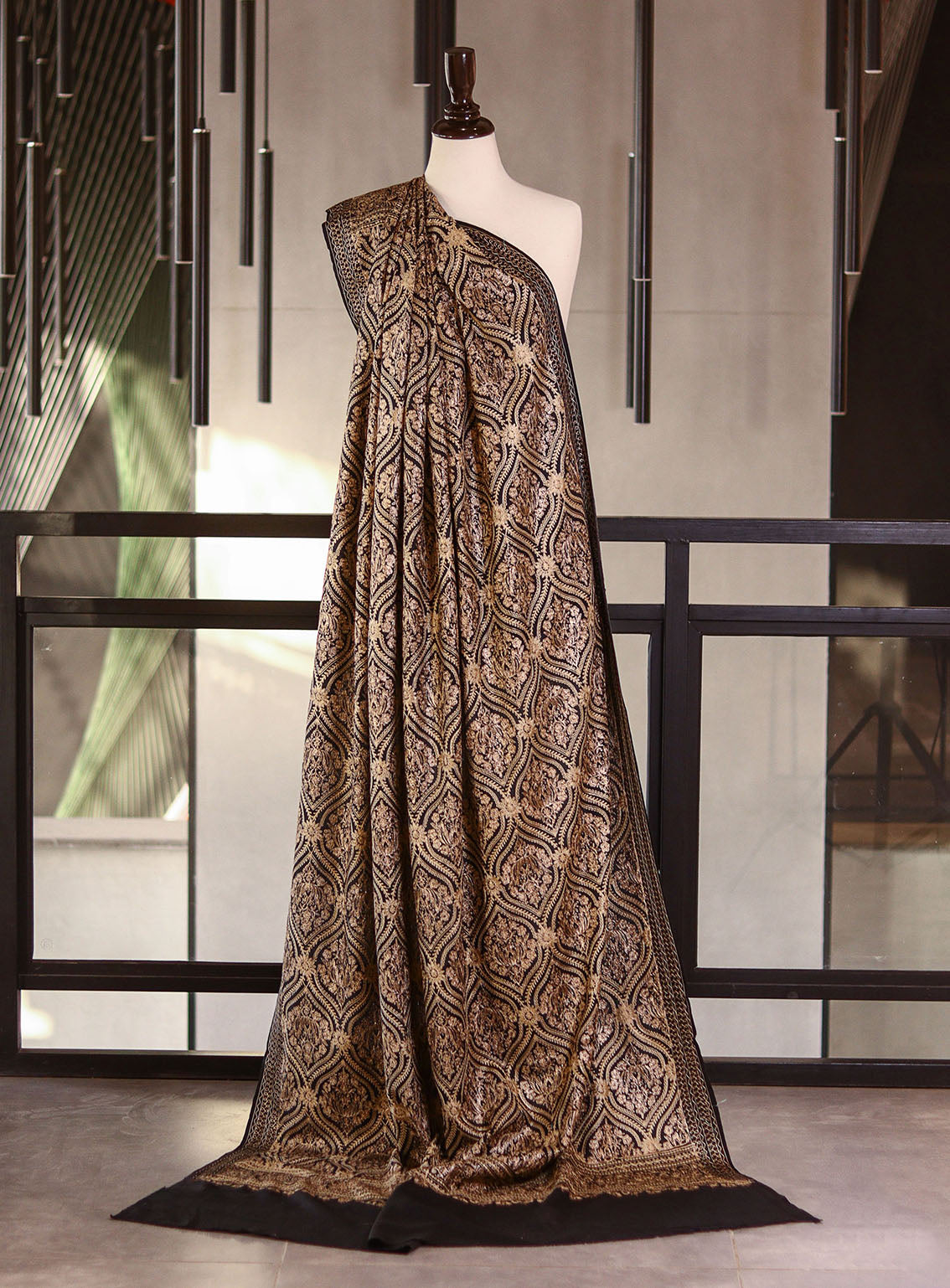 Royal Fashion Embroidered Woolen Shawls - RF25SH 046A020 Black Royal Fashion Embroidered Woolen Shawls - RF25SH 046A020 Black