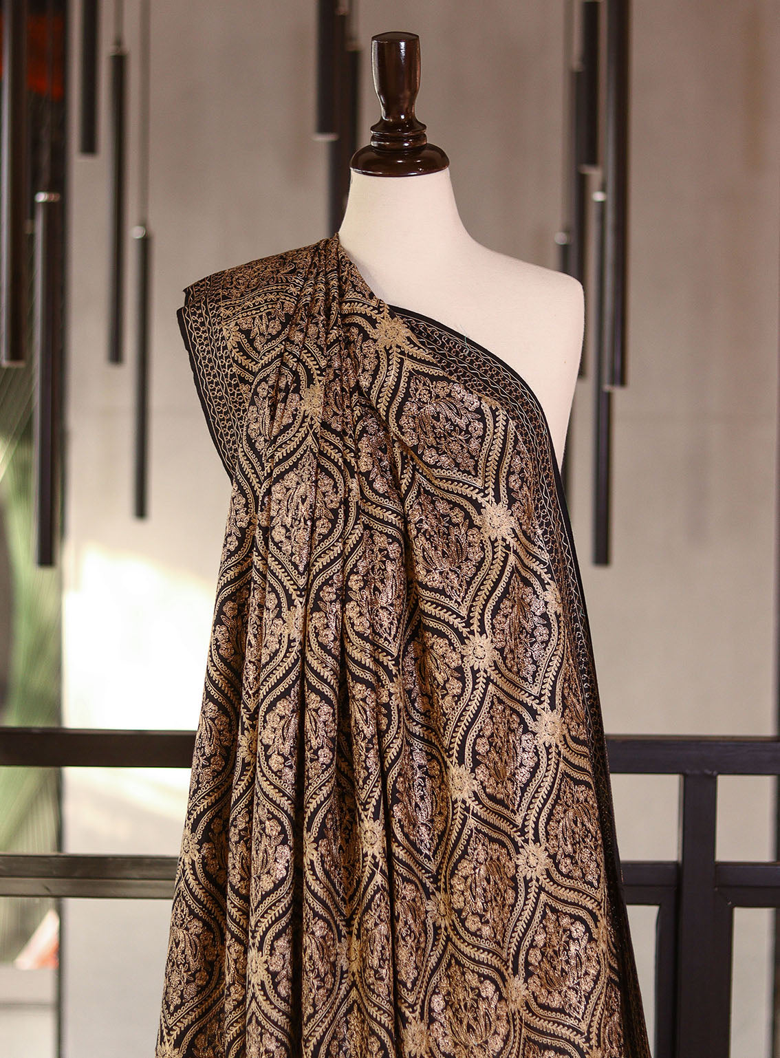 Royal Fashion Embroidered Woolen Shawls - RF25SH 046A020 Black Royal Fashion Embroidered Woolen Shawls - RF25SH 046A020 Black