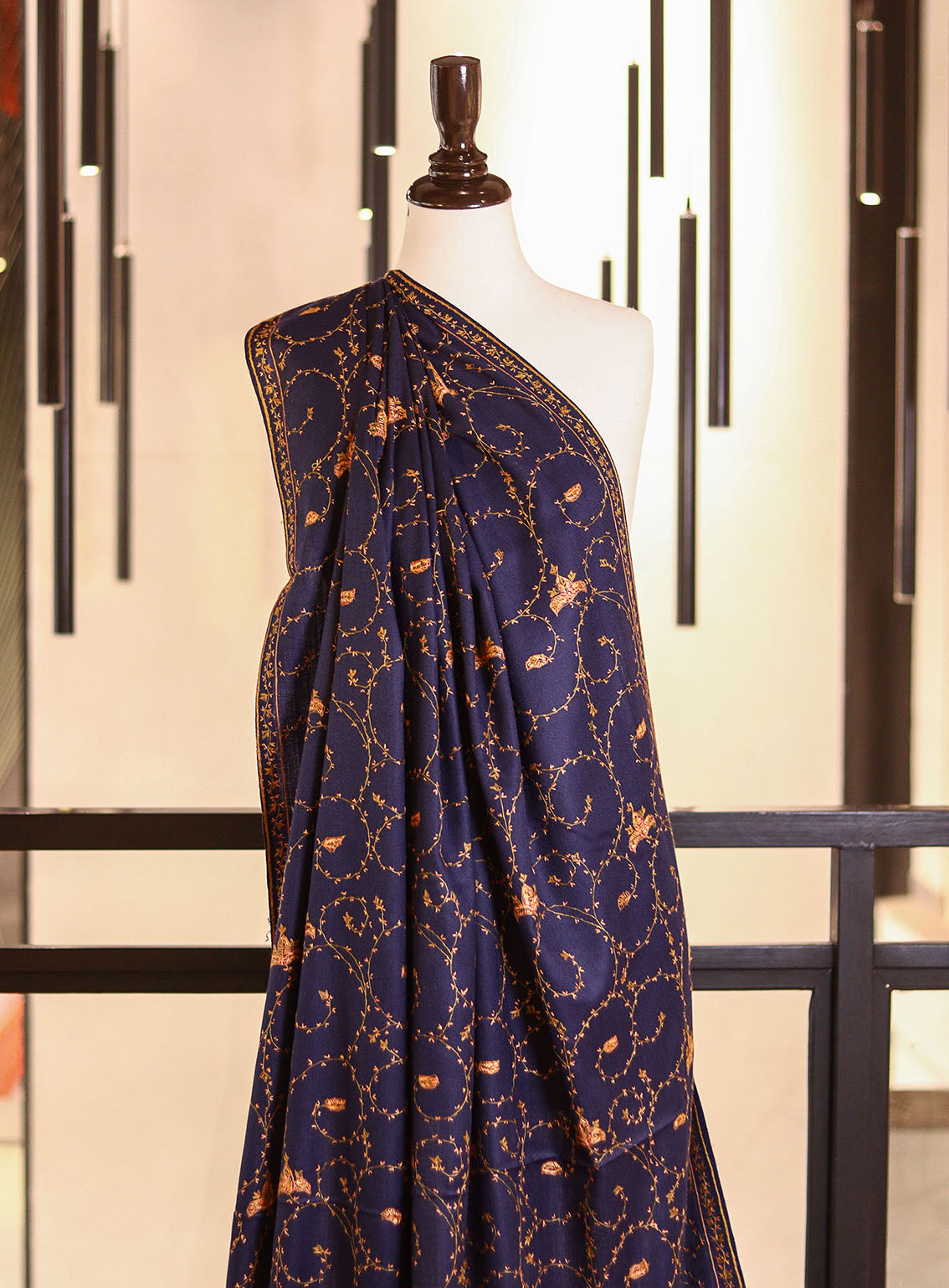 Royal Fashion Embroidered Woolen Shawls - RF25SH 5425S01 Blue Royal Fashion Embroidered Woolen Shawls - RF25SH 5425S01 Blue