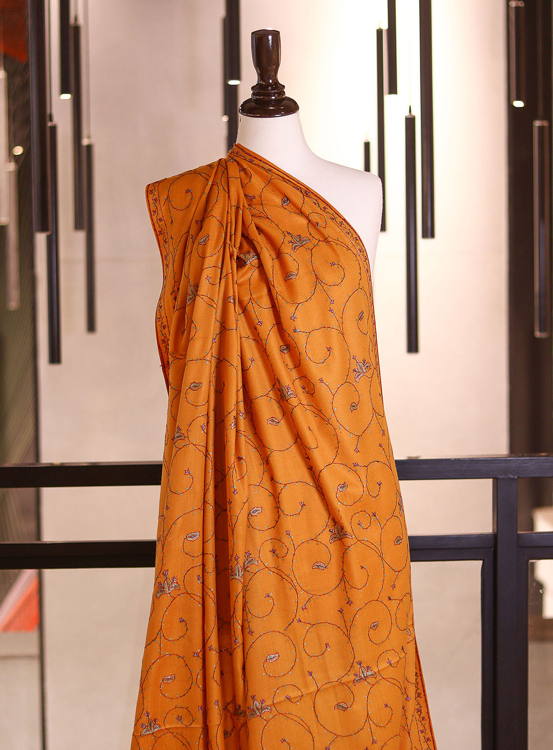 Royal Fashion Embroidered Woolen Shawls - RF25SH 5425S01 Yellow Royal Fashion Embroidered Woolen Shawls - RF25SH 5425S01 Yellow
