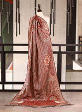 Royal Fashion Embroidered Woolen Shawls - RF25SH A6J063 Maroon & Fawn