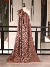 Royal Fashion Embroidered Woolen Shawls - RF25SH A6TLC005 Rust