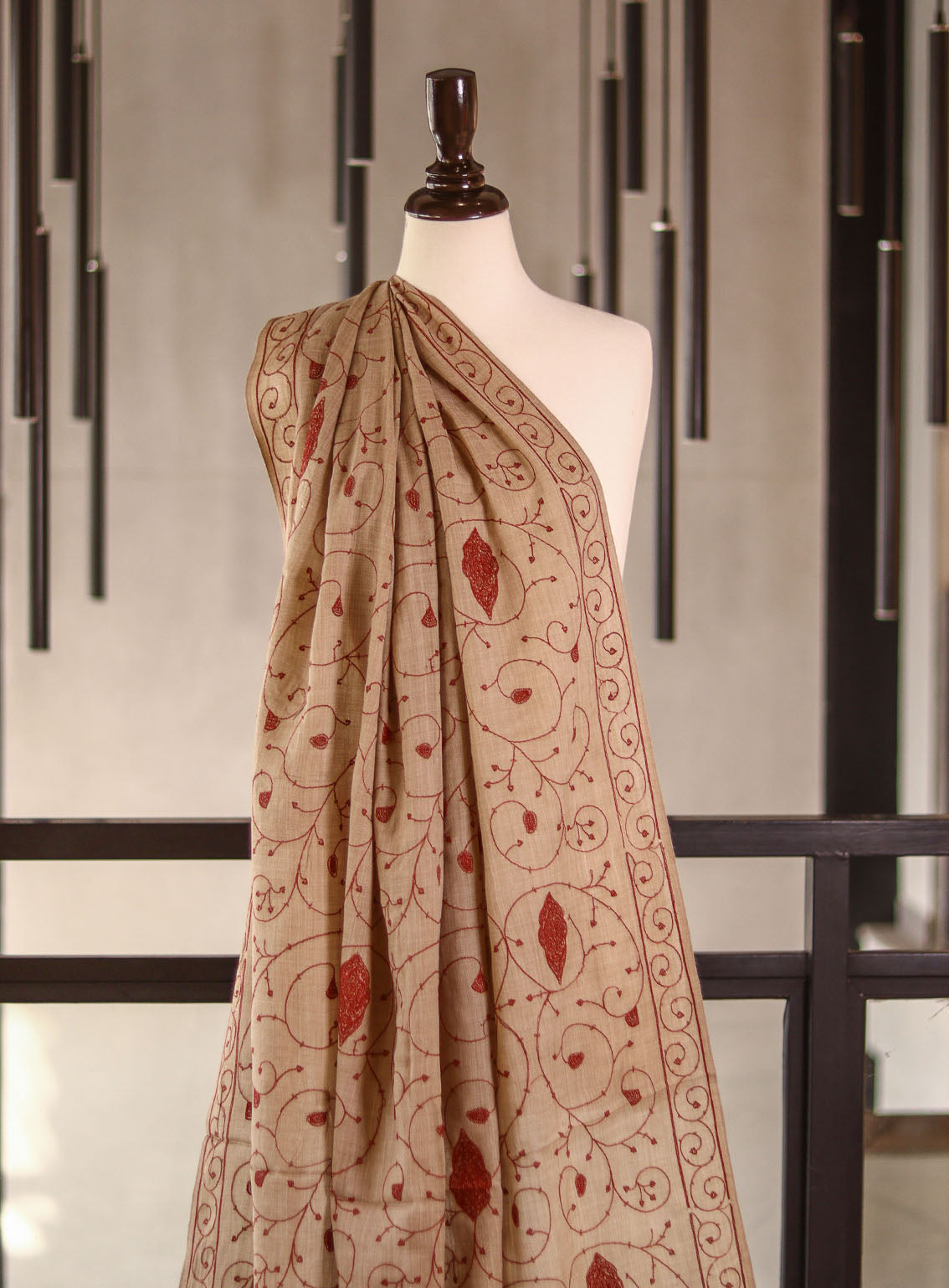 Royal Fashion Embroidered Woolen Shawls - RF25SH I623-J11 Beige Royal Fashion Embroidered Woolen Shawls - RF25SH I623-J11 Beige