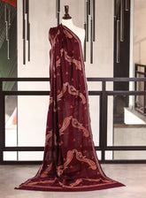 Royal Fashion Embroidered Woolen Shawls - RF25SH I624-BJ02 Dark Purple