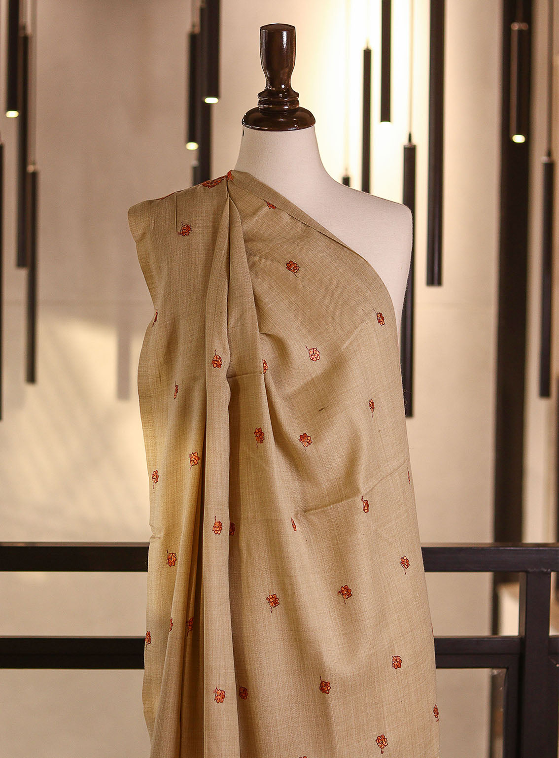 Royal Fashion Embroidered Woolen Shawls - RF25SH I624-XP07 Light Fawn Royal Fashion Embroidered Woolen Shawls - RF25SH I624-XP07 Light Fawn
