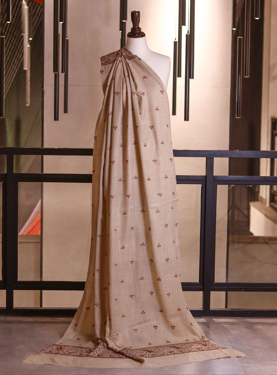 Royal Fashion Embroidered Woolen Shawls - RF25SH I624-XP09 Beige Royal Fashion Embroidered Woolen Shawls - RF25SH I624-XP09 Beige