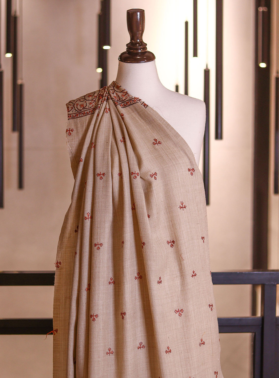 Royal Fashion Embroidered Woolen Shawls - RF25SH I624-XP09 Beige Royal Fashion Embroidered Woolen Shawls - RF25SH I624-XP09 Beige