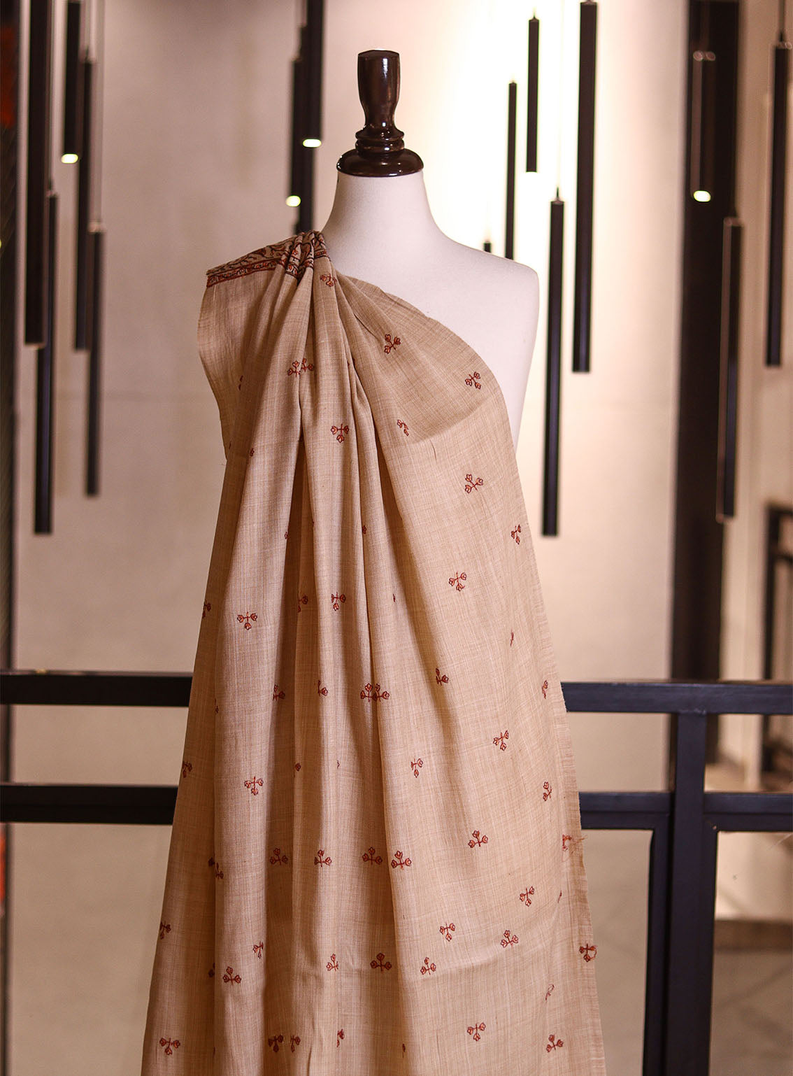 Royal Fashion Embroidered Woolen Shawls - RF25SH I624-XP09 Light Peach Royal Fashion Embroidered Woolen Shawls - RF25SH I624-XP09 Light Peach