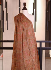 Royal Fashion Embroidered Woolen Shawls - RF25SH I625-XJ03 Dark Fawn