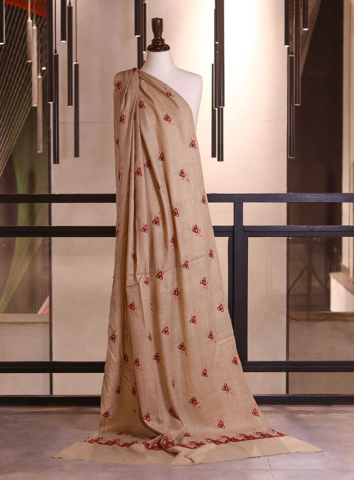 Royal Fashion Embroidered Woolen Shawls - RF25SH W623-P30 Light Fawn Royal Fashion Embroidered Woolen Shawls - RF25SH W623-P30 Light Fawn