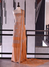 Royal Fashion Exclusive Embroidered Chiffon Suits Unstitched 3 Piece - RF26EE ET3303 PEACH