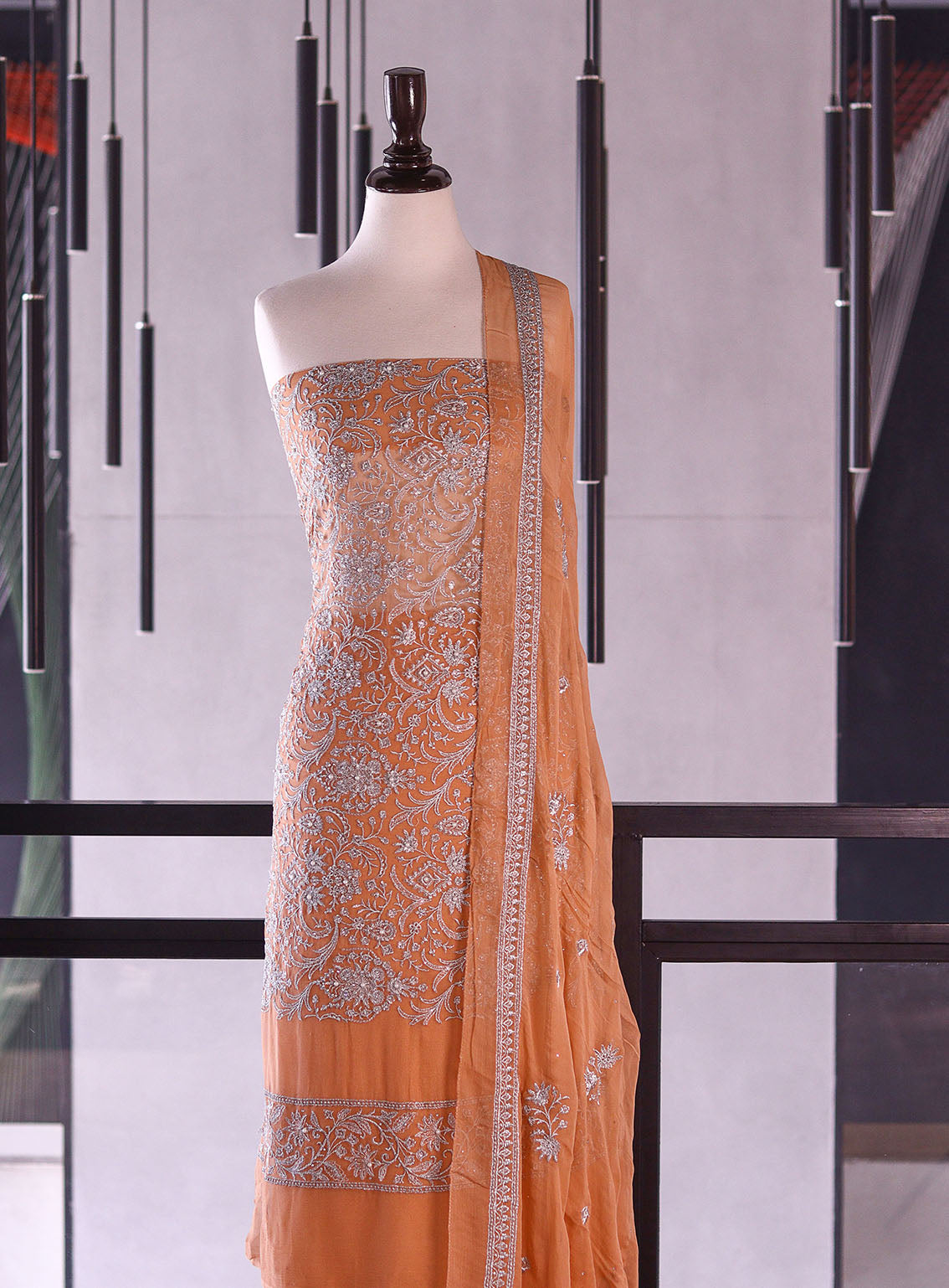 Royal Fashion Exclusive Embroidered Chiffon Suits Unstitched 3 Piece - RF26EE ET3303 PEACH Royal Fashion Exclusive Embroidered Chiffon Suits Unstitched 3 Piece - RF26EE ET3303 PEACH