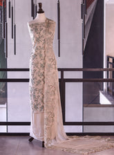 Royal Fashion Exclusive Embroidered Raw Silk Suits Unstitched 3 Piece - RF26EE ET3518 CREAM