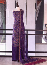 Royal Fashion Exclusive Embroidered Silk Suits Unstitched 3 Piece - RF26EE ET3100 PLUM