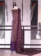 Royal Fashion Exclusive Embroidered Silk Suits Unstitched 3 Piece - RF26EE ET3217 DARK PURPLE