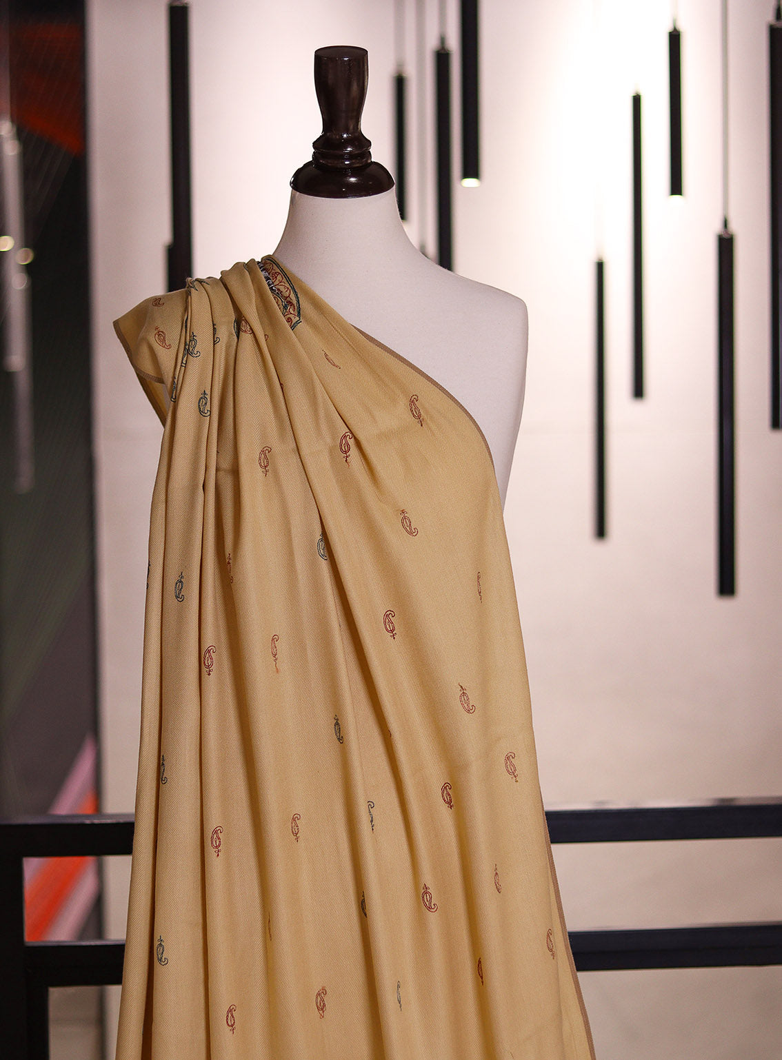 Royal Fashion Exclusive Woolen Shawls - RF24SH A6A22-B12 Dark Fawn & Red Royal Fashion Exclusive Woolen Shawls - RF24SH A6A22-B12 Dark Fawn & Red