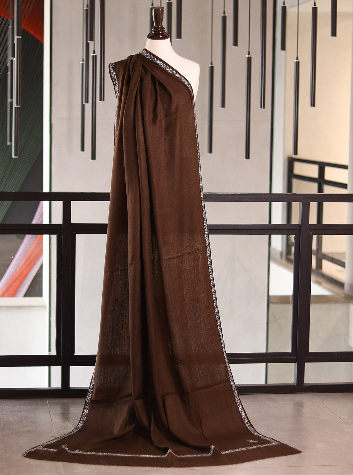 Royal Fashion Exclusive Woolen Shawls - RF24SH I624-WB01 Dark Brown Royal Fashion Exclusive Woolen Shawls - RF24SH I624-WB01 Dark Brown