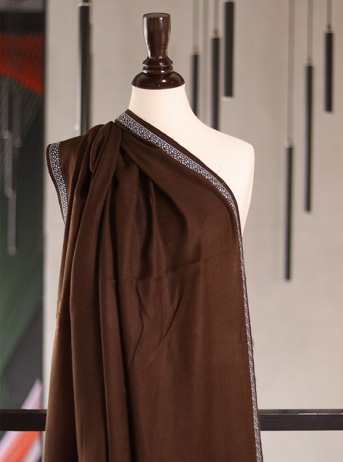 Royal Fashion Exclusive Woolen Shawls - RF24SH I624-WB01 Dark Brown Royal Fashion Exclusive Woolen Shawls - RF24SH I624-WB01 Dark Brown