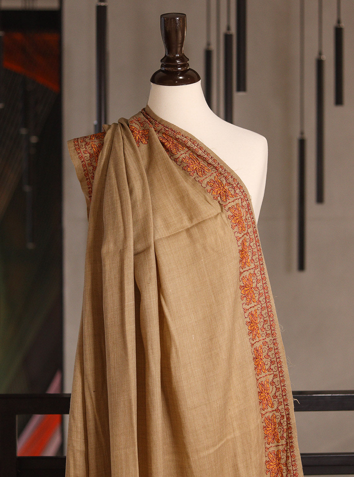 Royal Fashion Exclusive Woolen Shawls - RF24SH W623-B01 Fawn & Orange Royal Fashion Exclusive Woolen Shawls - RF24SH W623-B01 Fawn & Orange