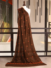 Royal Fashion Exclusive Woolen Shawls - RF24SH W623-P28 Dark Brown & Orange