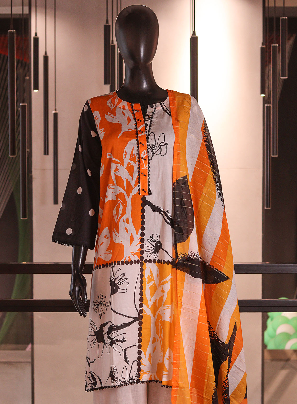 Royal Fashion Printed Lawn 3 Piece Stitched Suit RF26PP D-SNSC-275-OR Royal Fashion Printed Lawn 3 Piece Stitched Suit RF26PP D-SNSC-275-OR